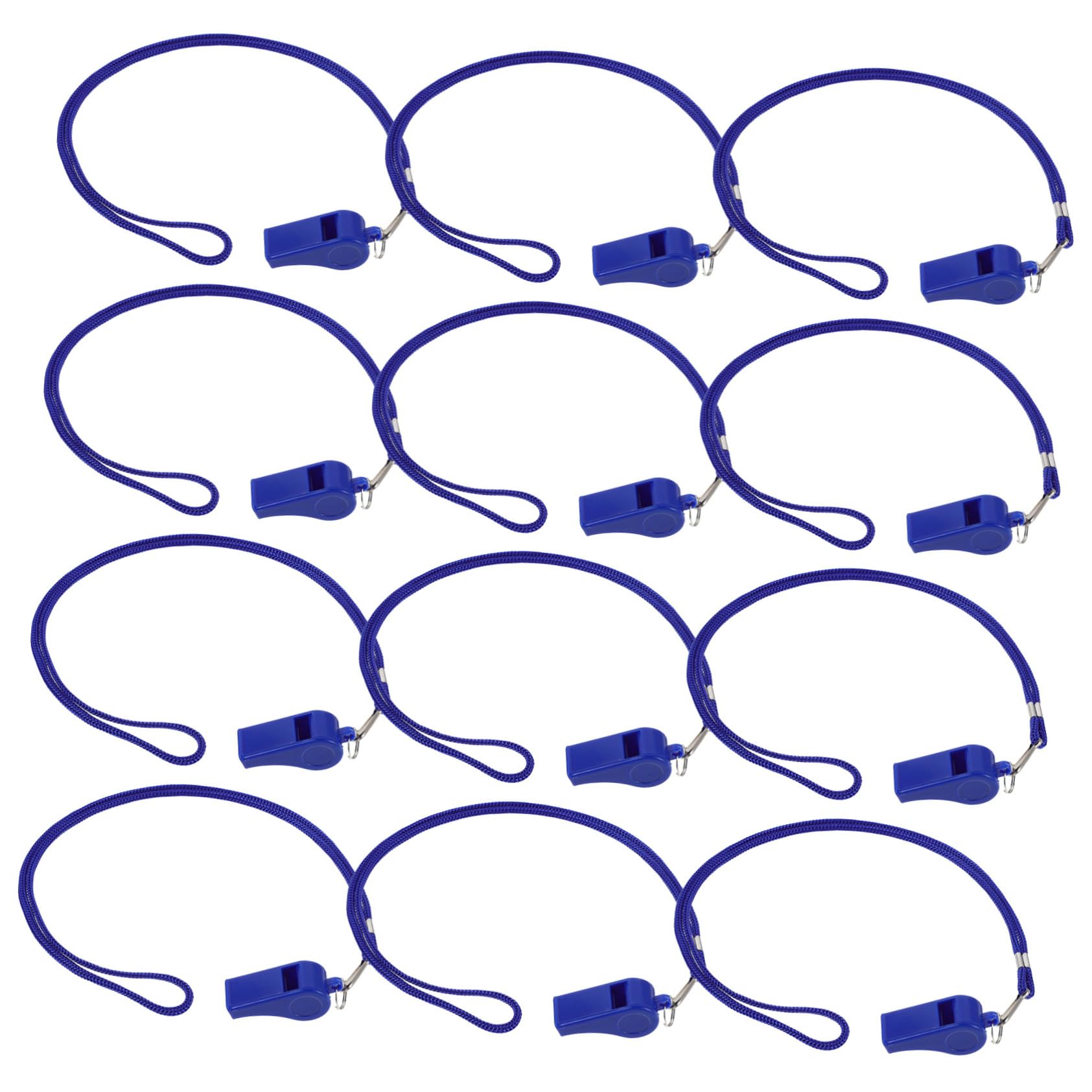ibasenice 36 Piezas Silbatos de Emergencia Plásticos con Lanyard Sonido Fuerte para Deportes y Seguridad Azul
