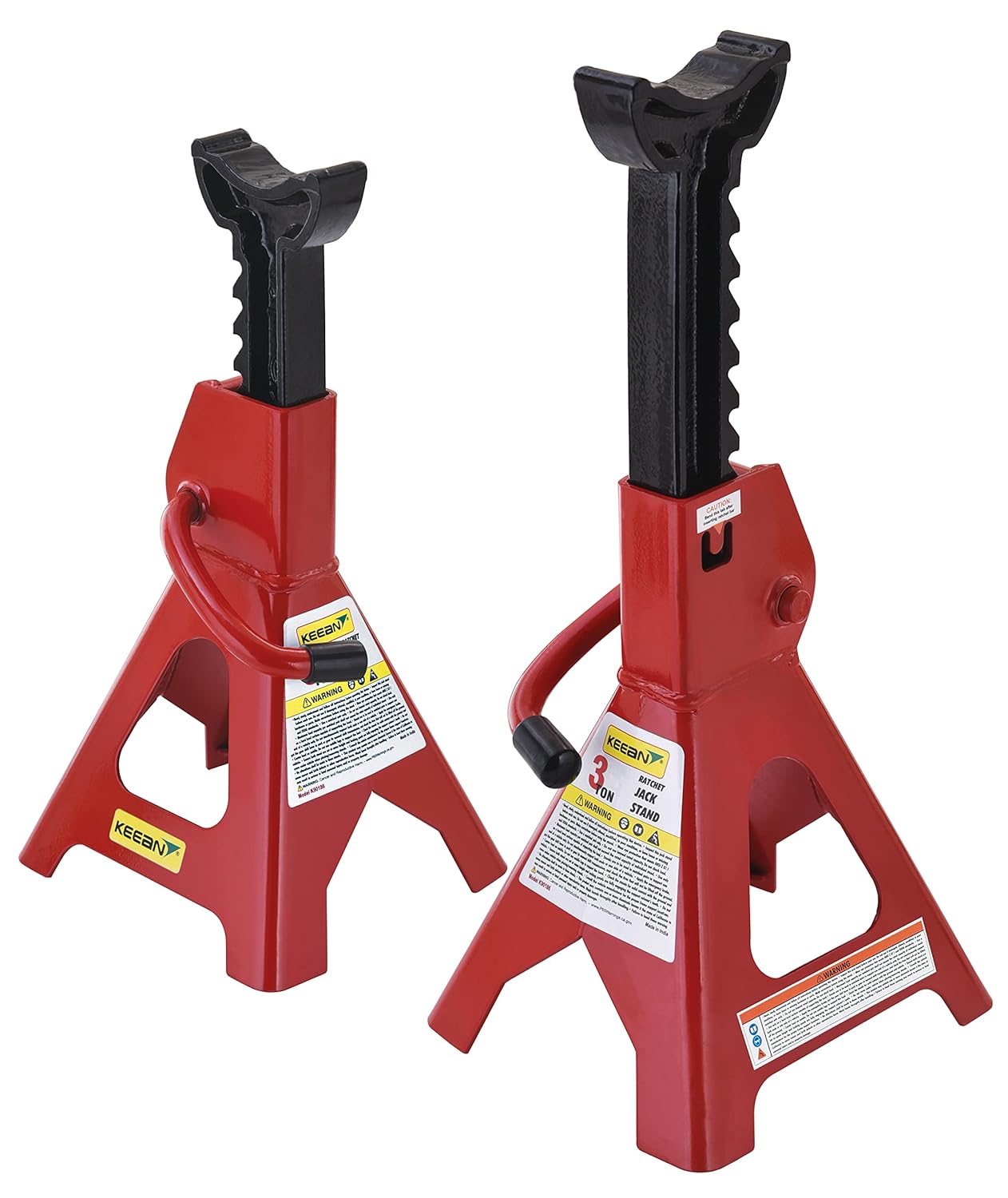 KEEAN 3 TON STEEL CAR JACK STAND with HEAVY DUTY SELF LOCKING RATCHET