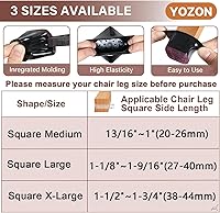Vista 4 de Protectores de Piso para Patas de Silla Cuadrados, Protectores de Patas de Silla para Pisos de Madera Dura, Tapas de Silicona con Fieltro que
