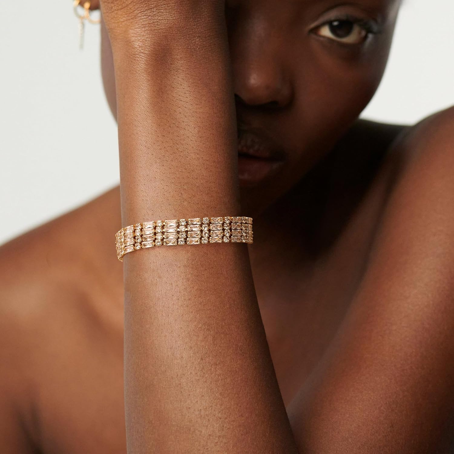 14K Gold Plated Tennis Bracelet for Women – Classic CZ Link Design, Fits 6.0"–7.2" Wrists – Stylish Sparkling Jewelry Gift, Timeless Tennis Bracelets for Women - Image 4