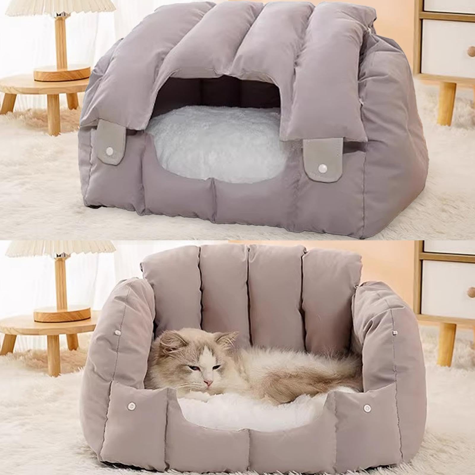 Letti per gatti Grotte, Divano per gatti Letti per gatti chiusi pieghevoli | Forniture per animali domestici antiscivolo rimovibili Lavabile Comodo di