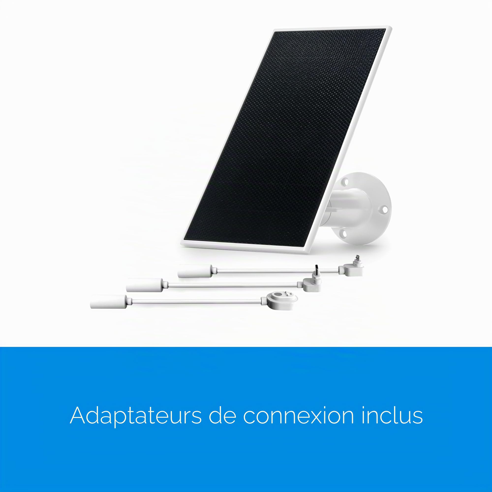 Arlo Chargeur de panneau solaire | Accessoire certifié Arlo | Résistant aux intempéries, facile à installer, blanc (sortie en 2025)