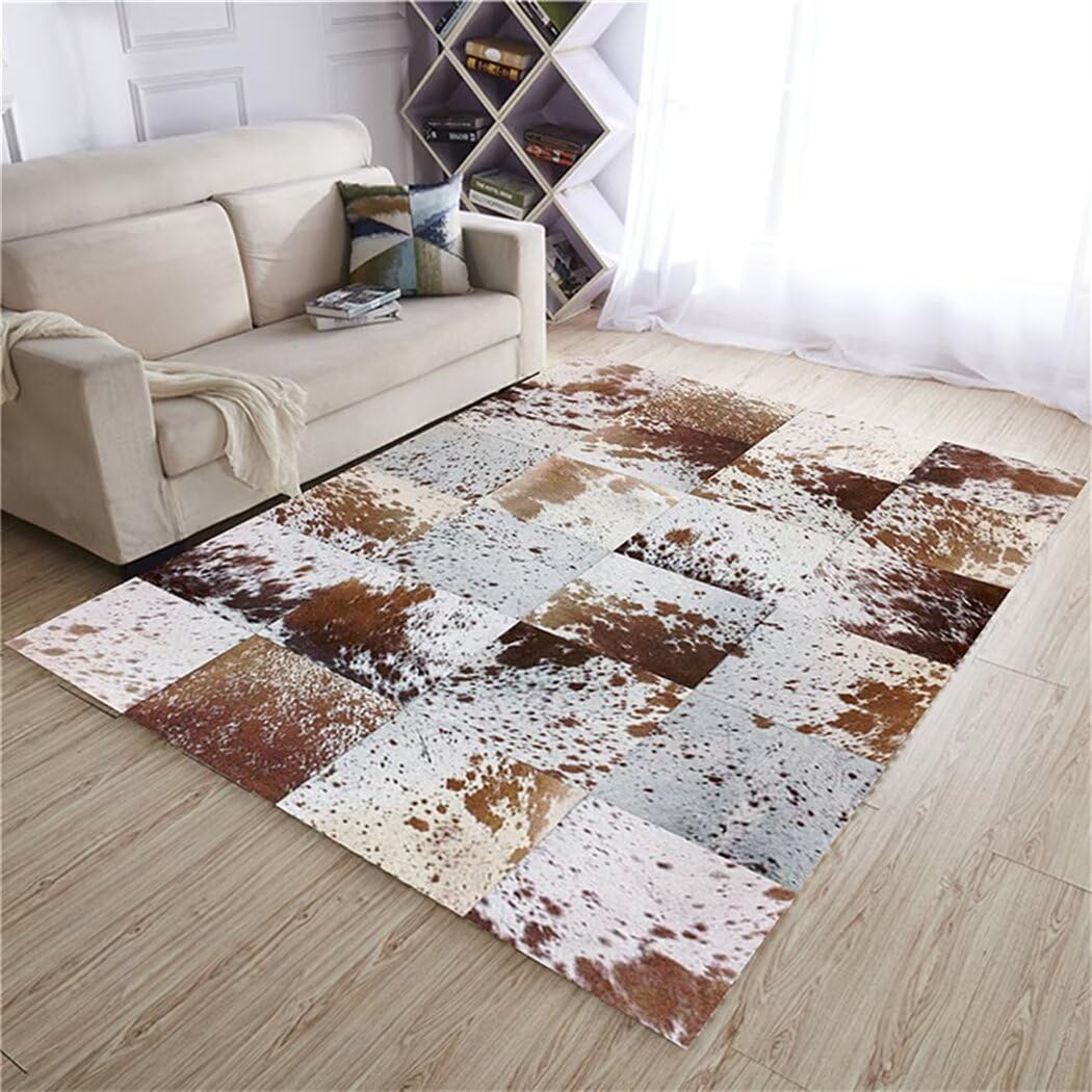 Tapis chambre enfant antidérapant et résistant aux taches couleur brun