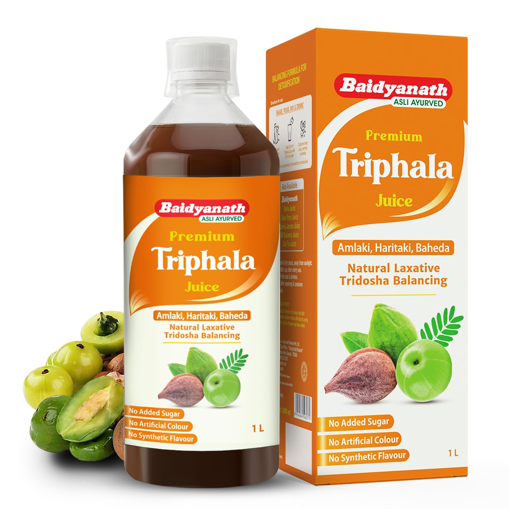 Baidyanath Premium Triphala Juice - 1L | 100% Ayurvedic Formula | Supports Gut Health & Digestion | Helps with Constipation & Digestive Comfort-picture-27