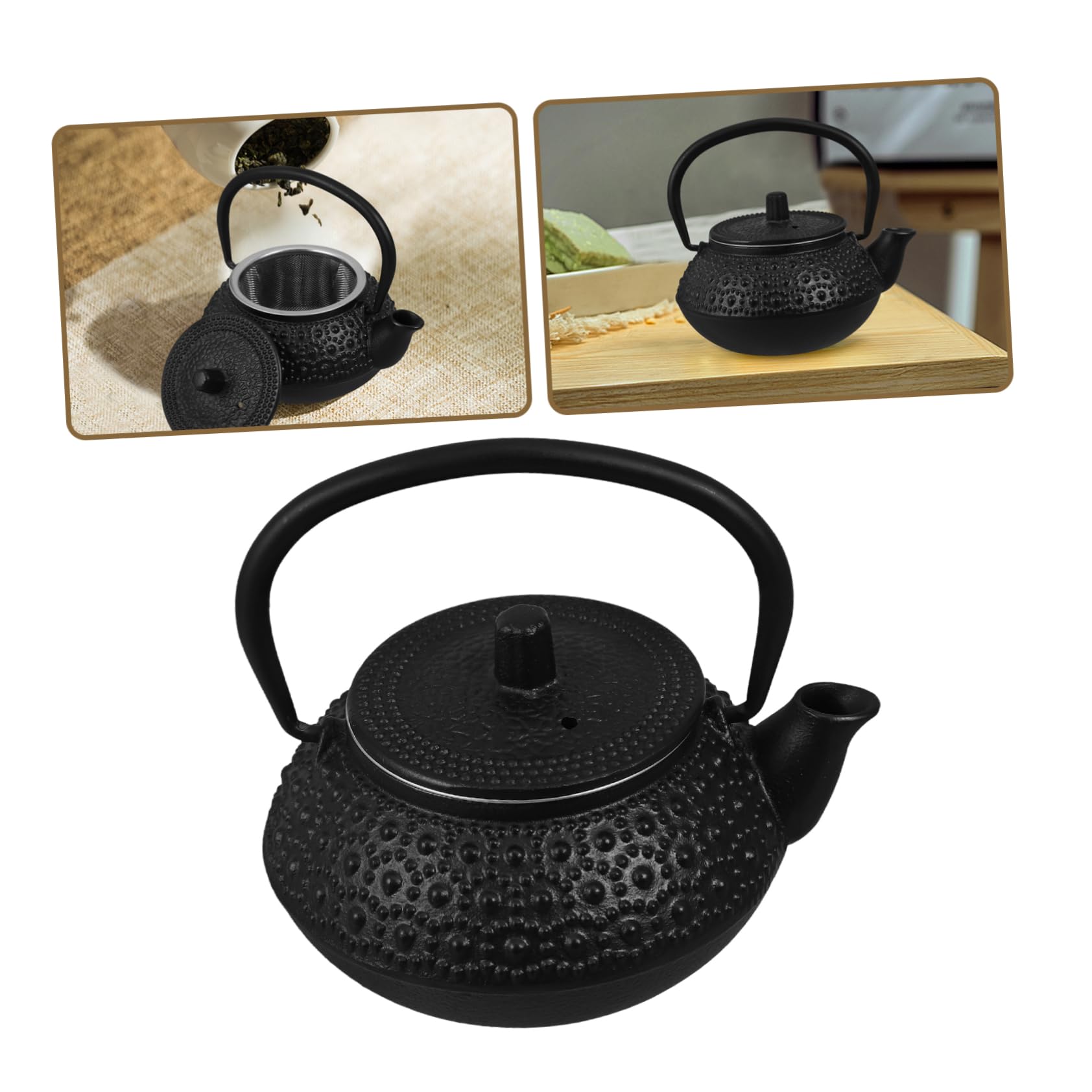 Cabilock Tetera De Hierro Con Infusor De Té Para Estufa Capacidad Para Preparar Té Suelto o Café Casa o Cocina