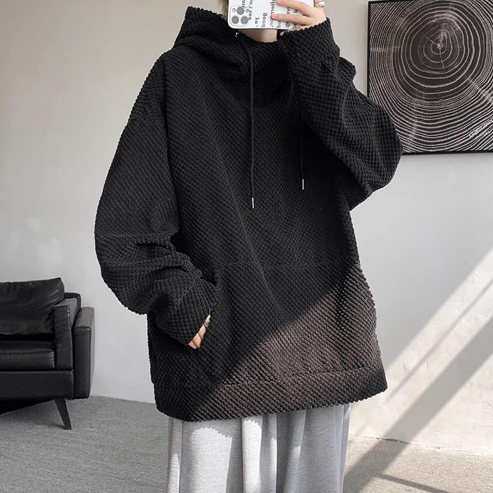 Felpe con Cappuccio in Velluto A Coste Harajuku Uomo Streetwear di Alta qualità Sciolto Y2k Felpe con Cappuccio Hip Hop Abbigliamento per Coppie Pullover Femminili