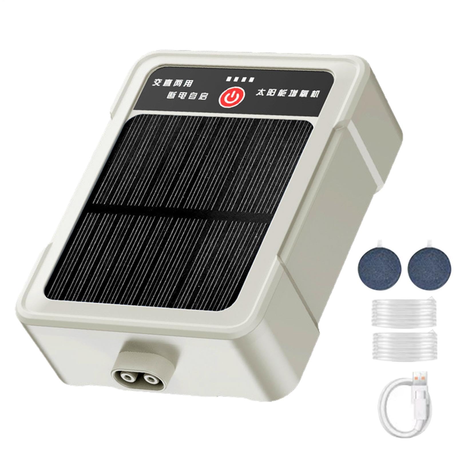 Pompe solaire à oxygène Educaz étanche avec 12h d'autonomie pour bassin et transport de poissons