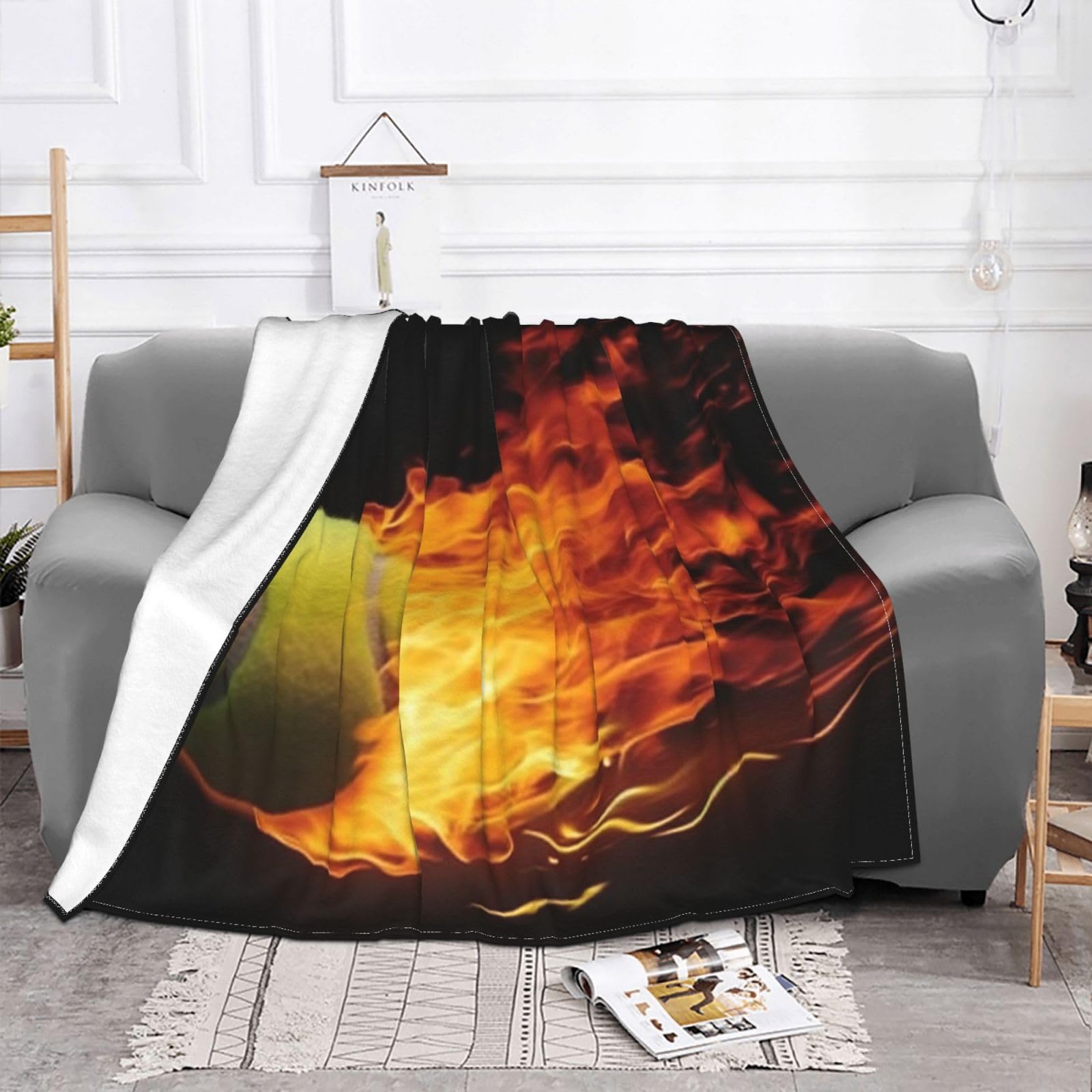 Couverture polaire tennis en feu douce et chaude pour canapé 152x203 cm