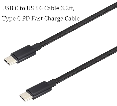 Miniatura 8 de Cable reversible doble tipo C USB C macho a USB C macho, cable trenzado de nailon premium con aislamiento recubierto de aislamiento, cable de