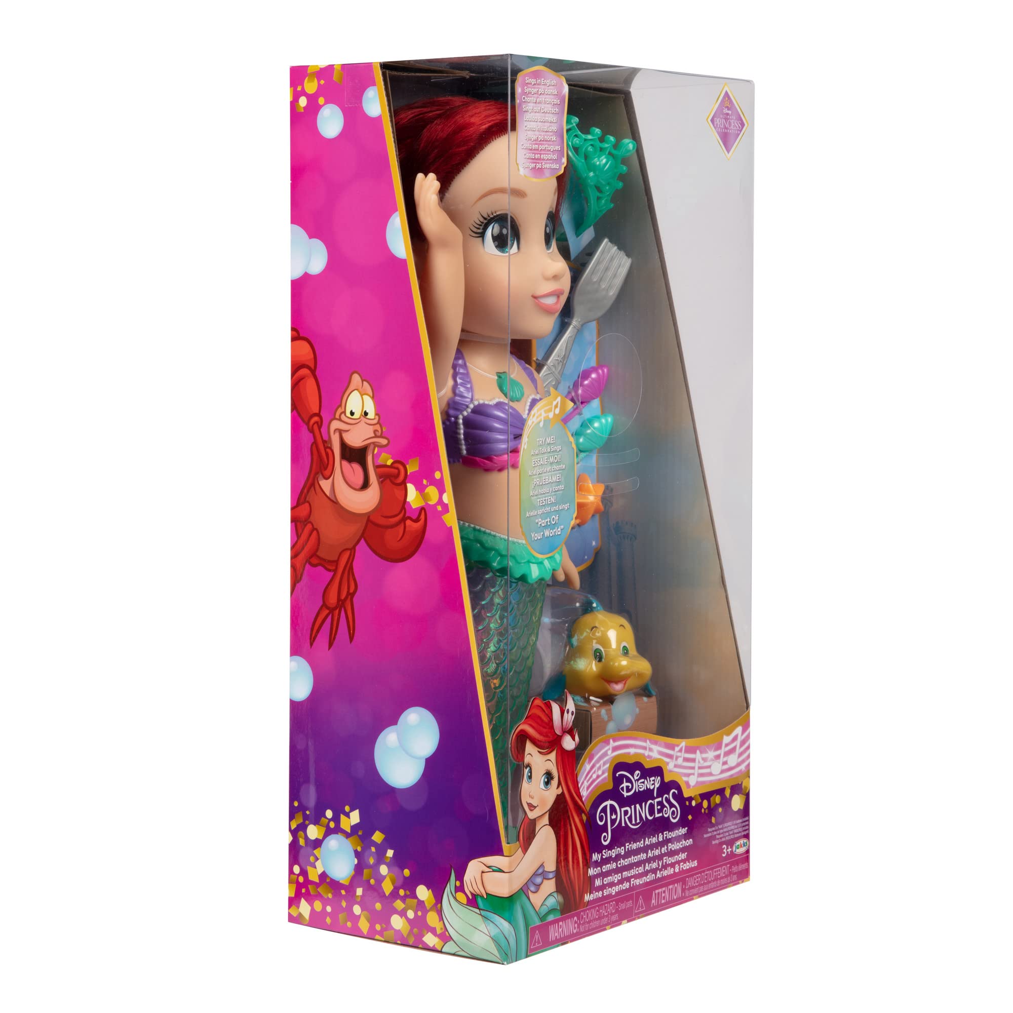 Disney Princesas Muñeca Ariel Cantante Grande de 38 cm – Ariel Canta la Característica Canción de la Película “Part of Your World” – La Muñeca para Niñas 3 Años +