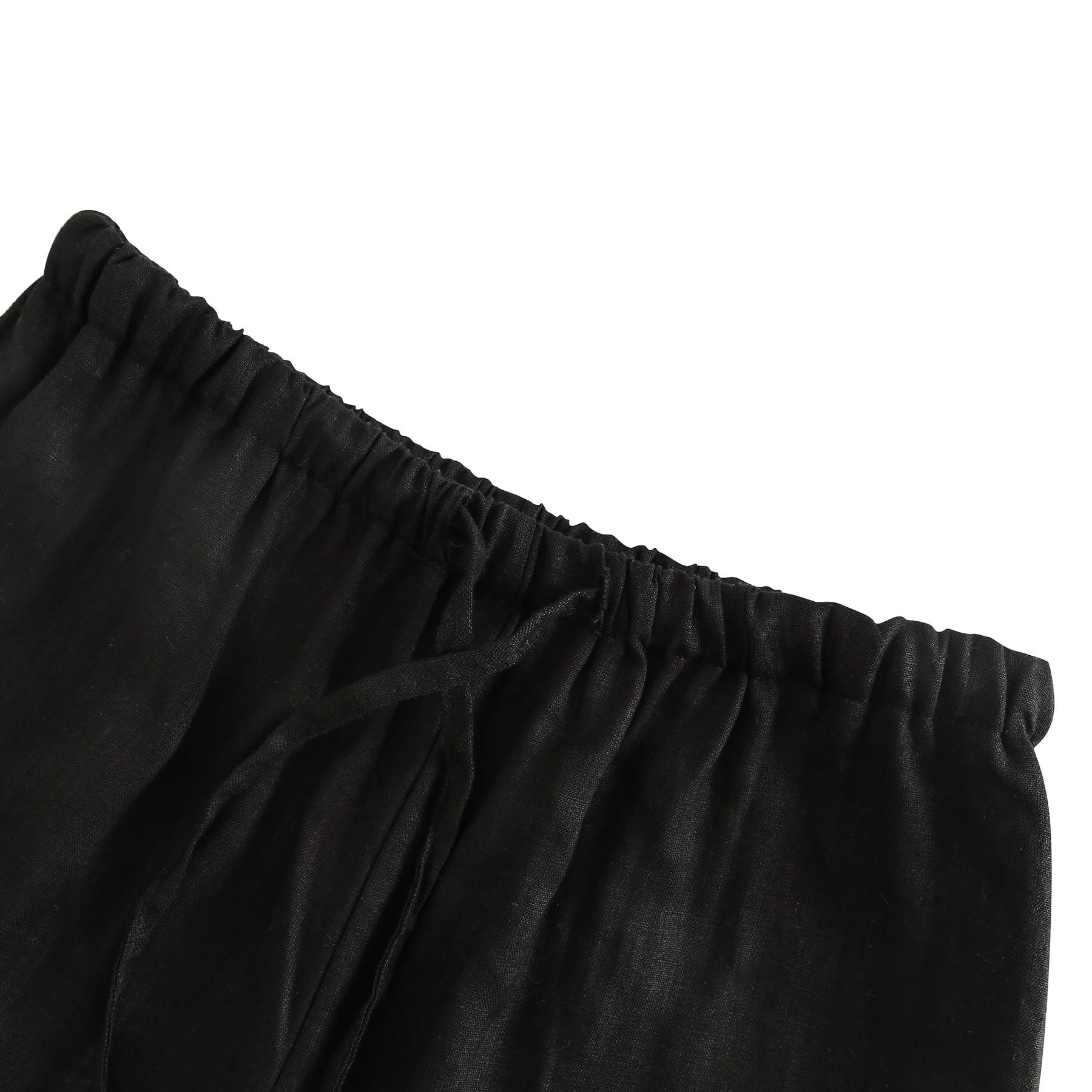 Amazhiyu Pantaloni in lino, da donna, estivi, 100% lino, pantaloni lunghi, da donna, larghi, con tasche