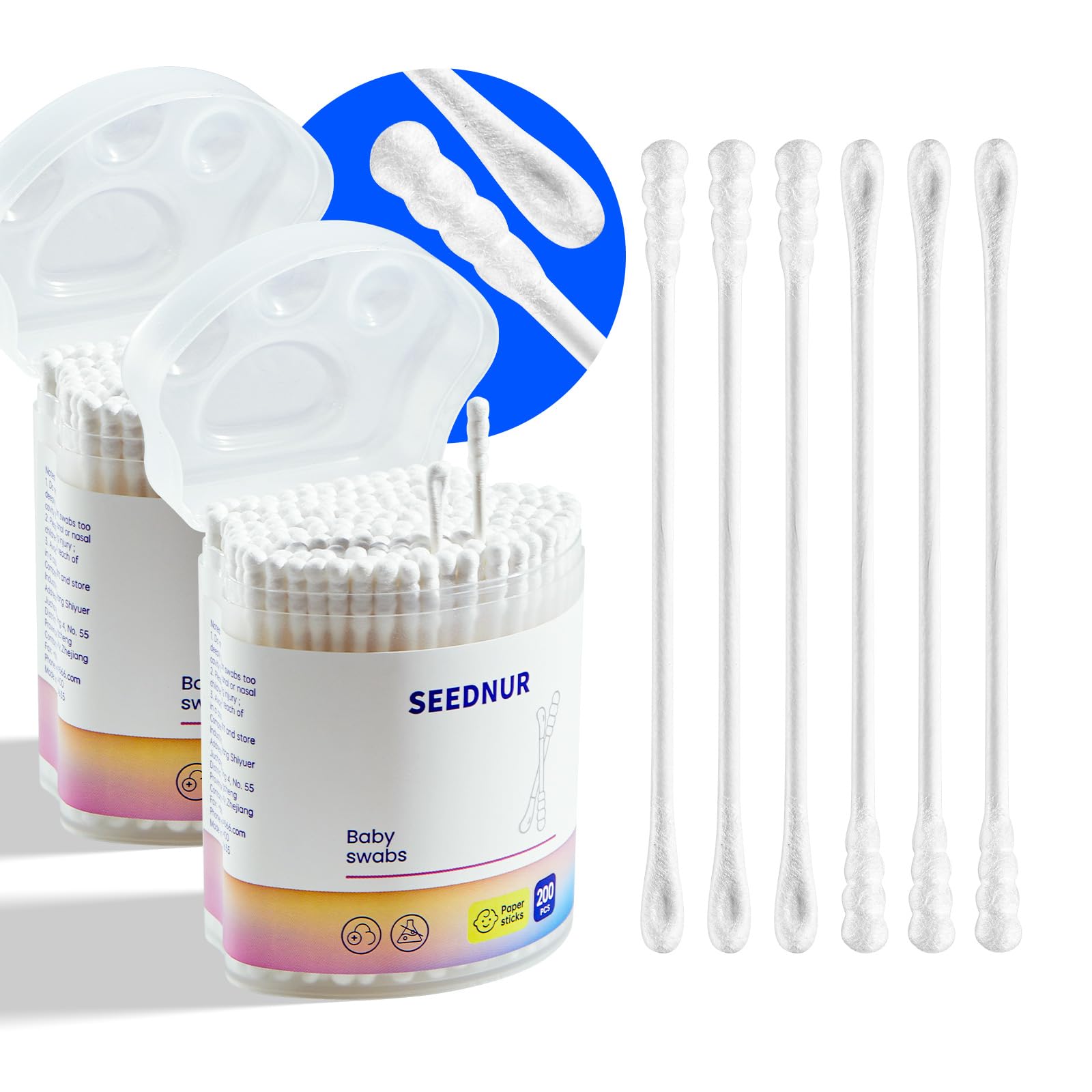 Baby Cotton Swabs 400Pcs Baby Safety Cotton Swabs for Newborn Kids Baby Ear Cleaner Paper Sticks for Ear