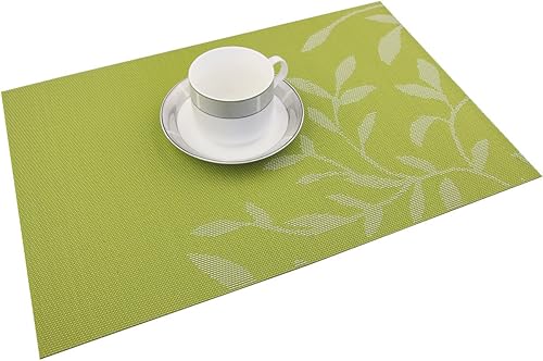 Miniatura 6 de Bright Dream - Manteles individuales en PVC lavables y fáciles de limpiar para mesa de cocina, resistentes al calor y manteles de vinilo tejido.