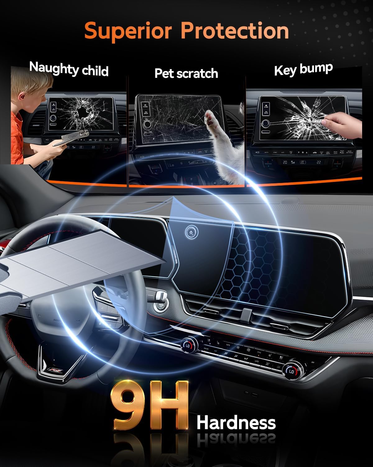 For 2025 2026 Chevrolet Equinox Screen Protector - (2PCS) 9H HD Tempered Glass - Chevy Equinox (LT, RS, Activ) 11.3 Inch Touchscreen & 11 Inch Instrument Accessories