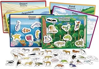 Excellerations Animals in Their Habitats 6 Puzzle Boards Learning Activity Tool for Kids (48 Pieces)