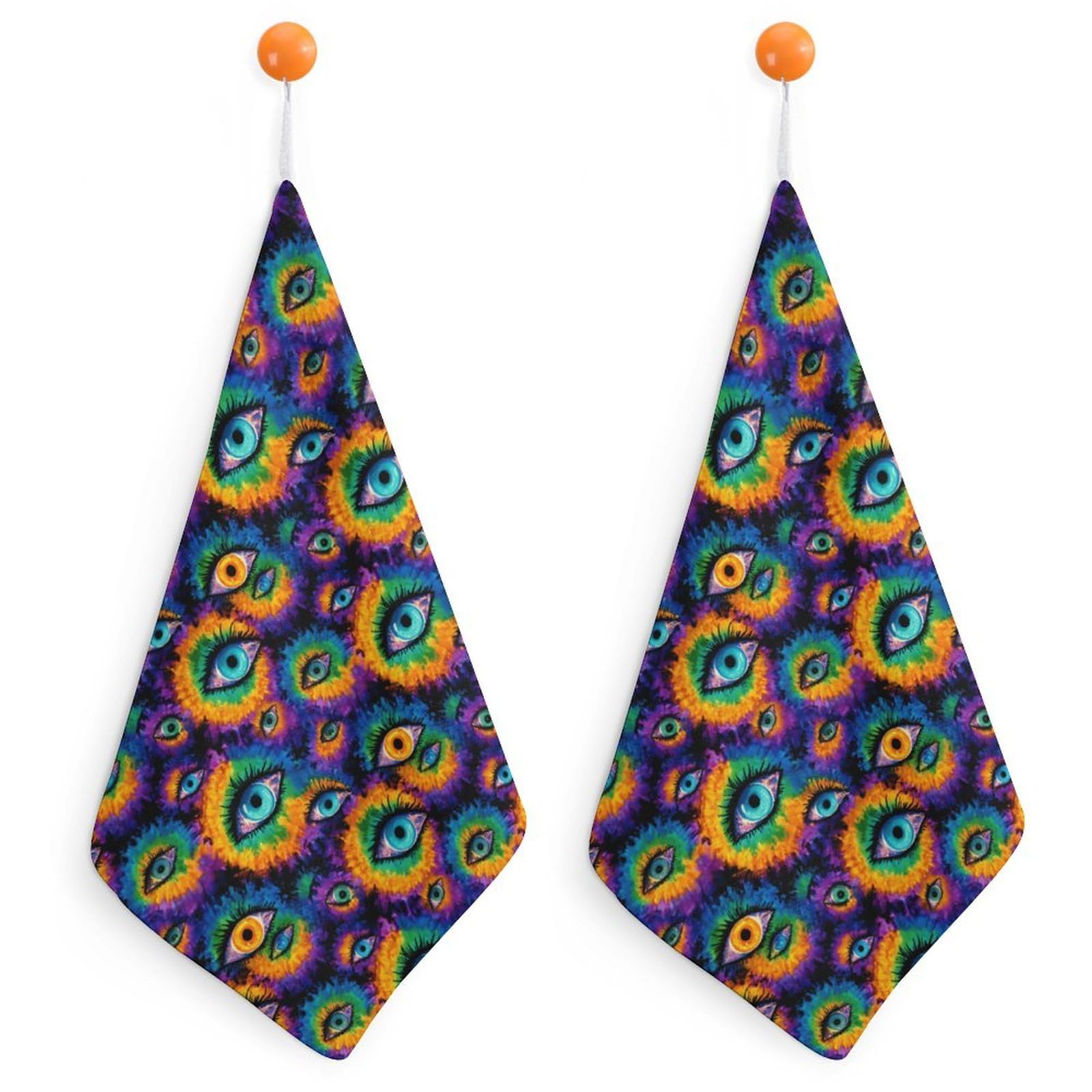 CGSBNGHA Evil Eyes Psychedelic Trippy Tie Dye Hand Towel Hanging Face Towels Cleaning Cloths Handkerchief for Bathroom Kitchen