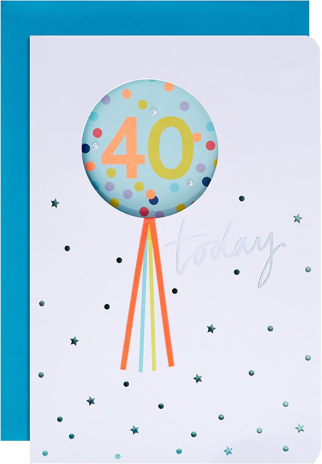 Hallmark 40th Birthday Card - Contemporary Die Cut Design