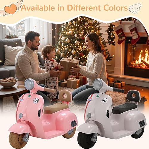 Miniatura 8 de TLSUNNY Motocicleta eléctrica para niños, juguetes para montar con faros y música, arranque suave, batería de 6 V, vehículo eléctrico para niños y