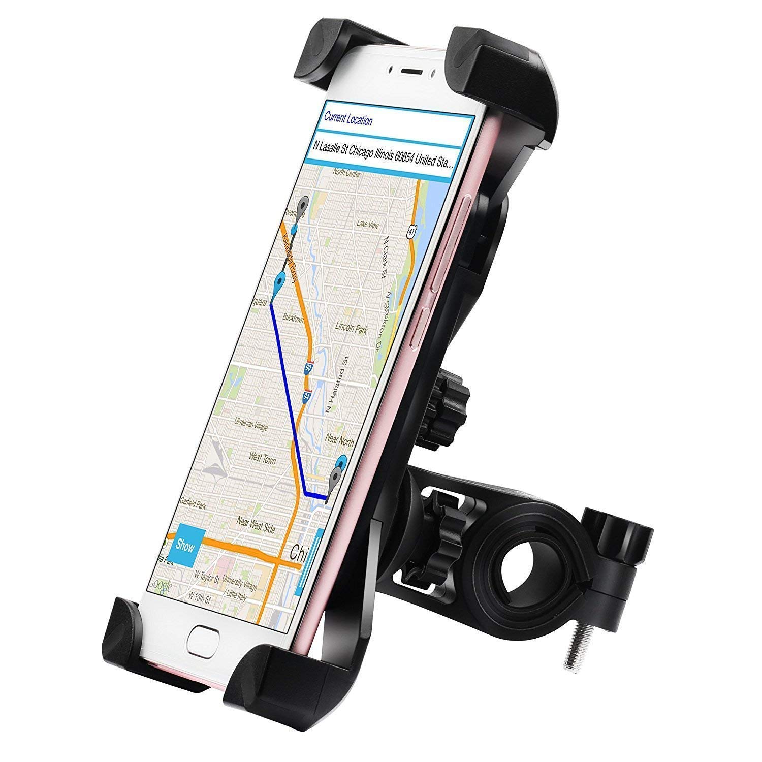 Droll Universal Adjustable Bicycle Cell Phone Holder Cradle, Mobile