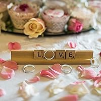 Vista 7 de Hicarer 200 anillos de compromiso para despedida de soltera, anillos de compromiso con brillantina, aleación de aluminio, anillo de boda, mesa