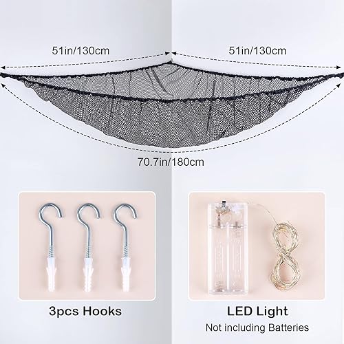 Miniatura 6 de BeBeJoJo Almacenamiento de animales de peluche con luz LED, decoración de habitación, hamaca, esquina para niños, organizador de almacenamiento de