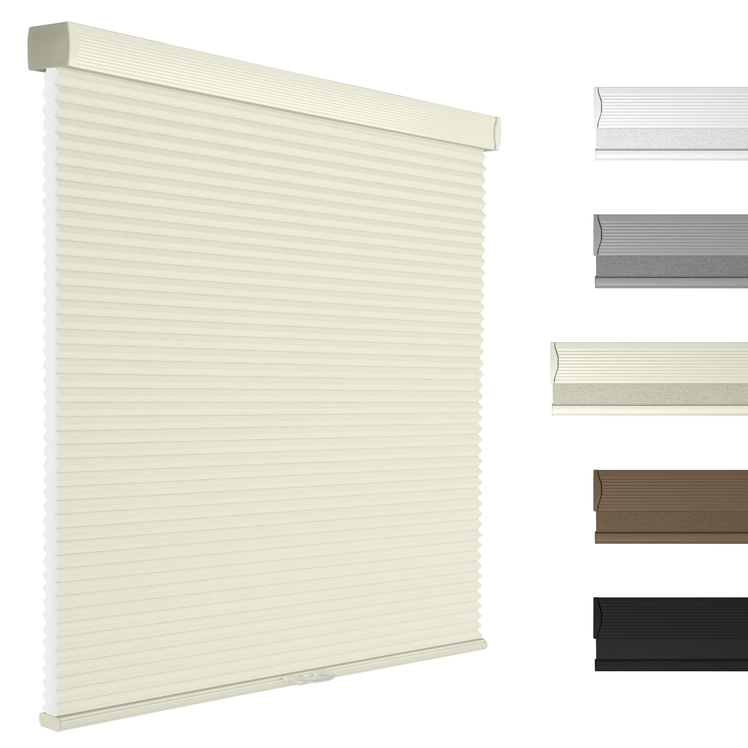 Boolegon Light Filtering Cellular Shades Cordless Pull Down Cellular Blinds Thermal Insulated Honeycomb Blinds for Windows, Beige