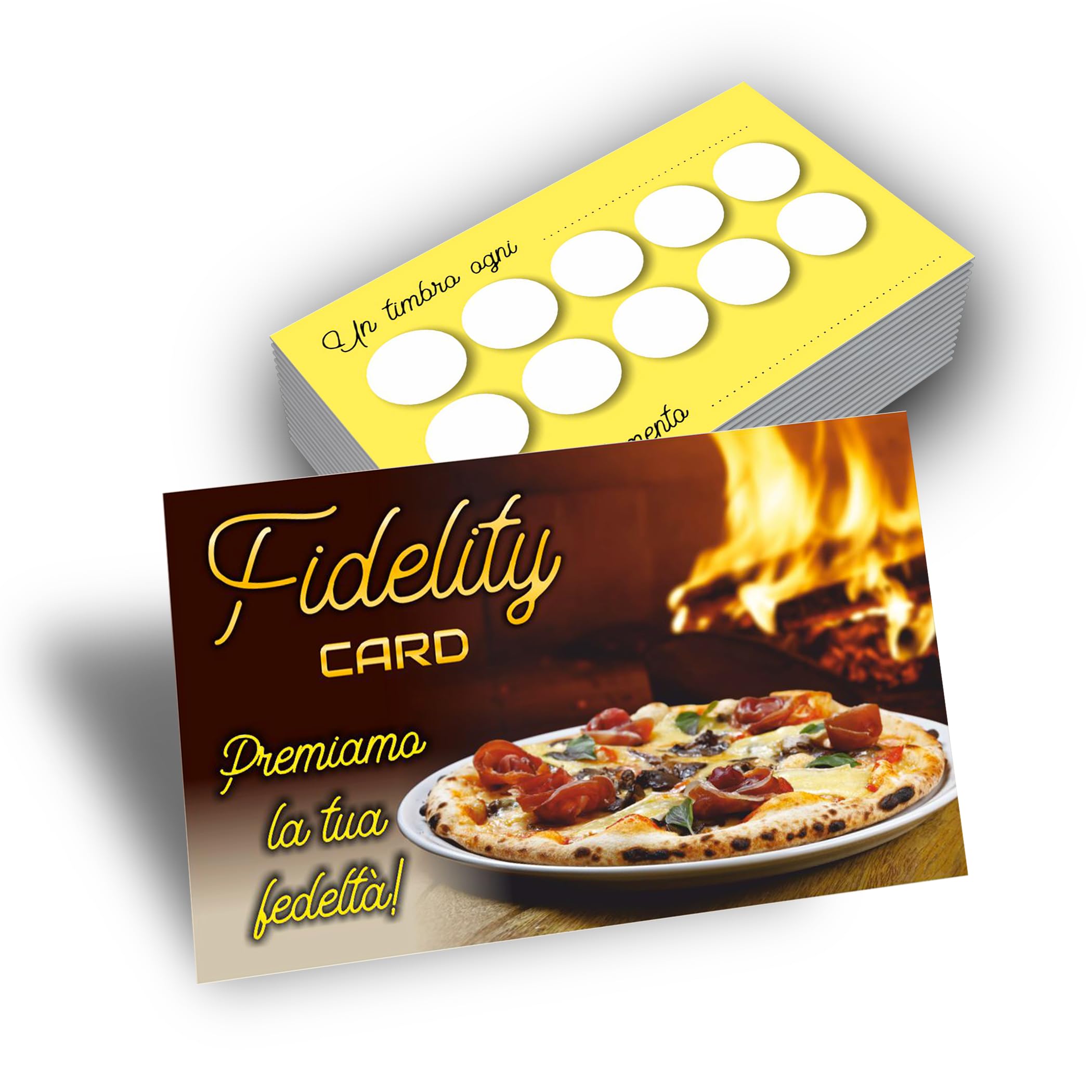 GHIBLI Tessere Fedeltà Pizzeria 10 Caselle Timbrare Fidelity Card Pizza Omaggio Carte Punti 10 Pizze Gratis