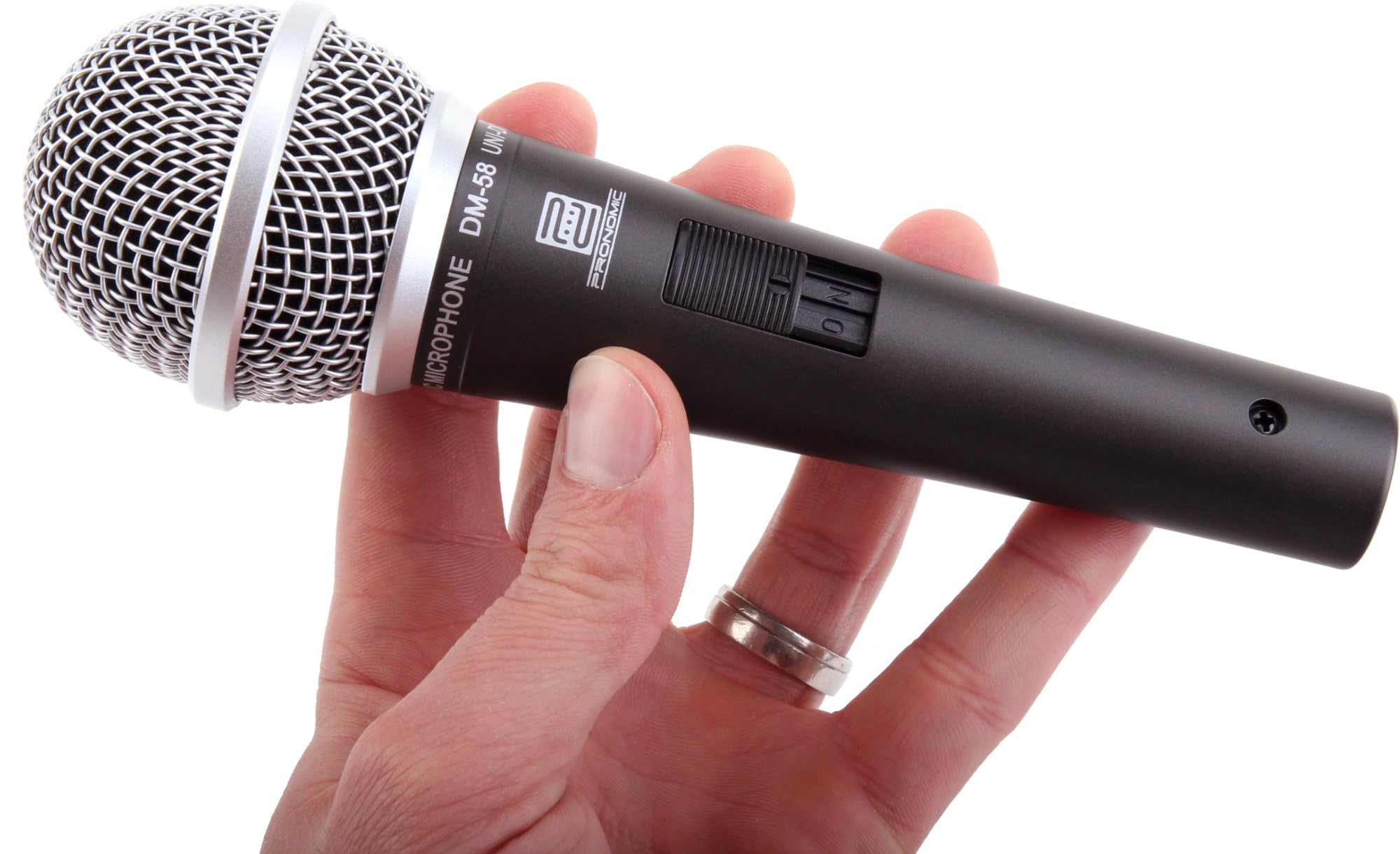 Pronomic DM-58 Vocal Mikrofon 3er Starter Set (dynamisches Handmikrofon mit Schalter, Richtcharakteristik: Superniere, inkl. 3 Ständer, 3 Klemmen + 3x 5m XLR-Kabel)