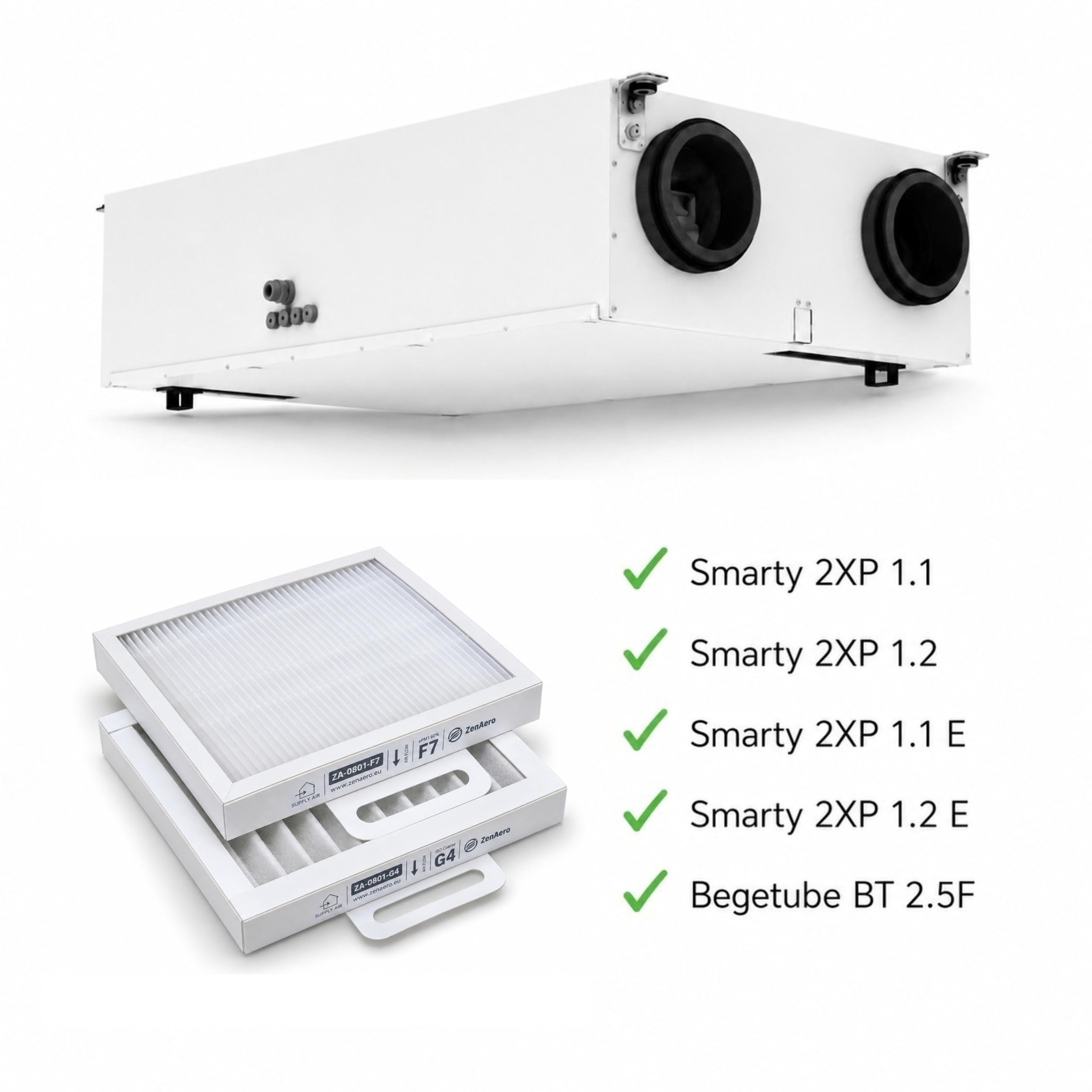 Filtry VMC Salda Smarty 2XP - F7 + G4 - 2 zestawy - 4 filtry