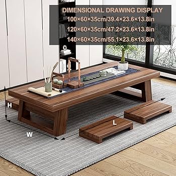 家具 table Amazon.com: JUNZAI Japanese Floor Table, Rectangular