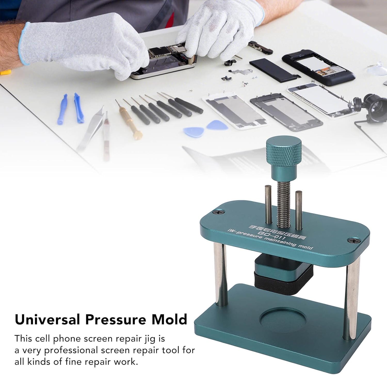 LCD Screen Pressure Fixture Stainless Steel Integrated Positioning Mold for Cell Phone and Computer Frame Maintenance - Professional Screen Repair Jig with One Piece Design