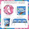 61Pcs Kids Birthday Party Tableware Set, Cartoon Theme Decoration Supplies, Boys Girls Party Decoration Includes Plates Cups Paper Napkins Tablecloth (20 Guests)