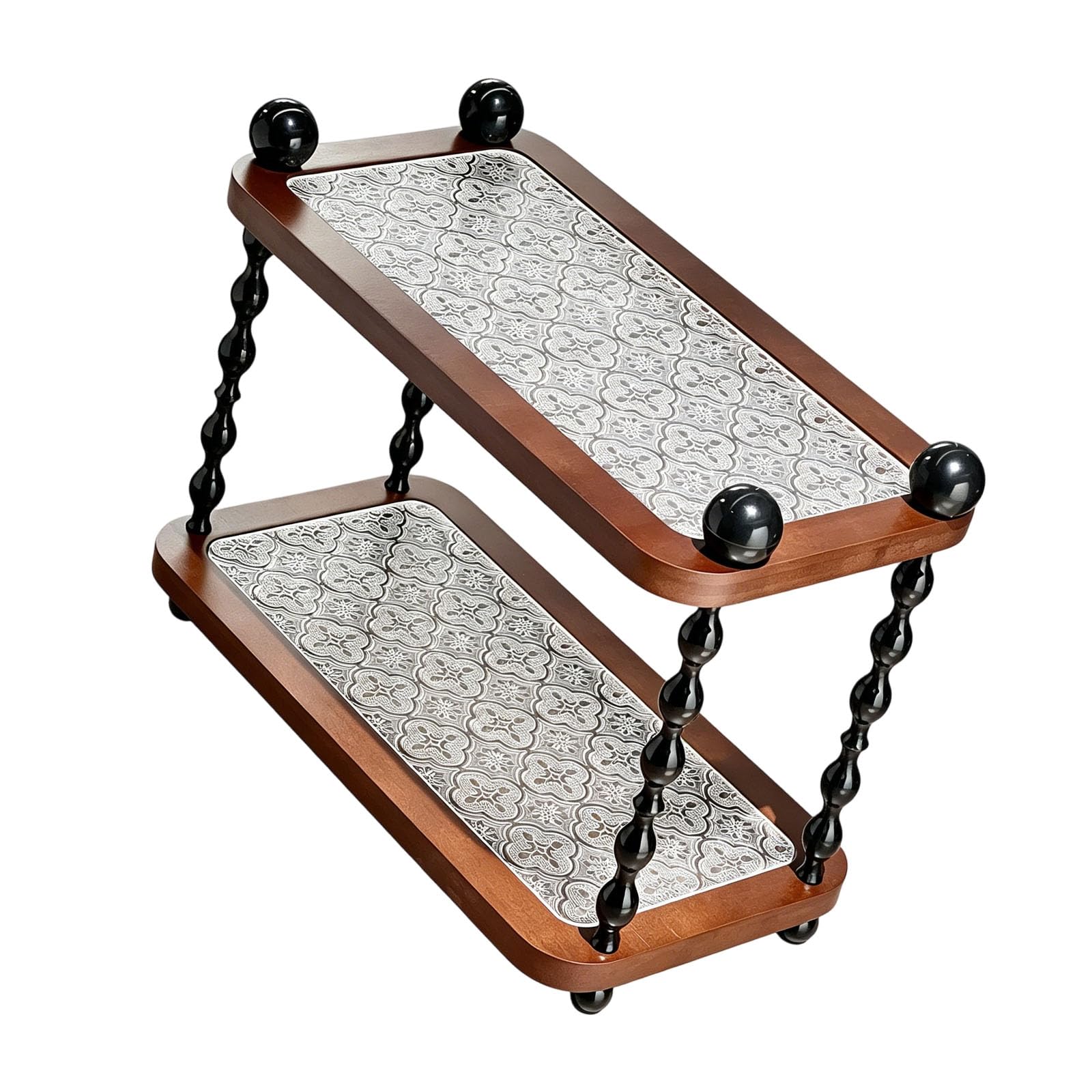 PANGBOER Bathroom Counter Shelf Organizer, Double Layer Freestanding Display Stand for Daily Essentials, 13.4 X 6.7 X 10.2 in Makeup Shelf Sink Counter Rack Tabletop Stand Home