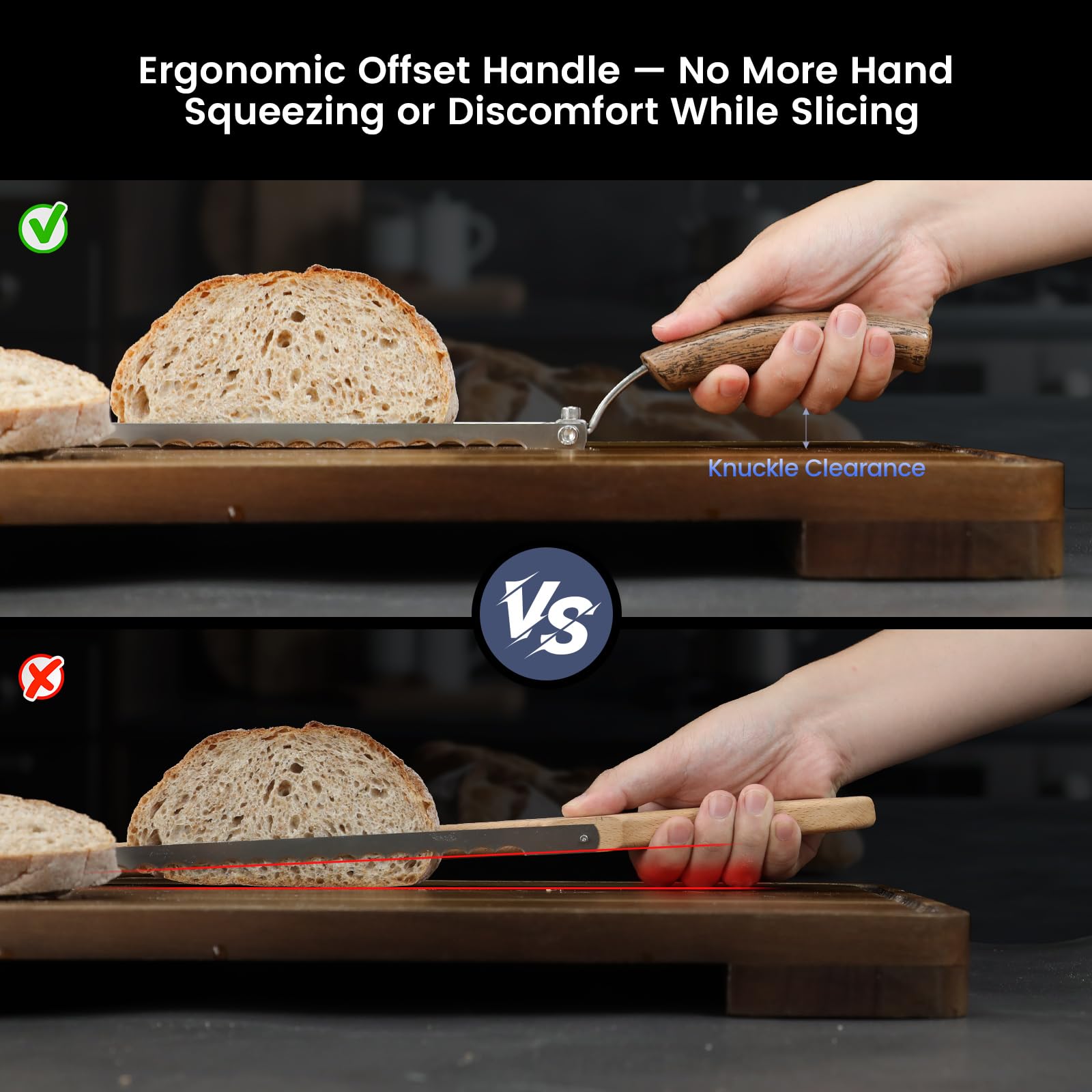 SYOKAMI Bow-Design Bread Knife - Slice Like a Pro -5