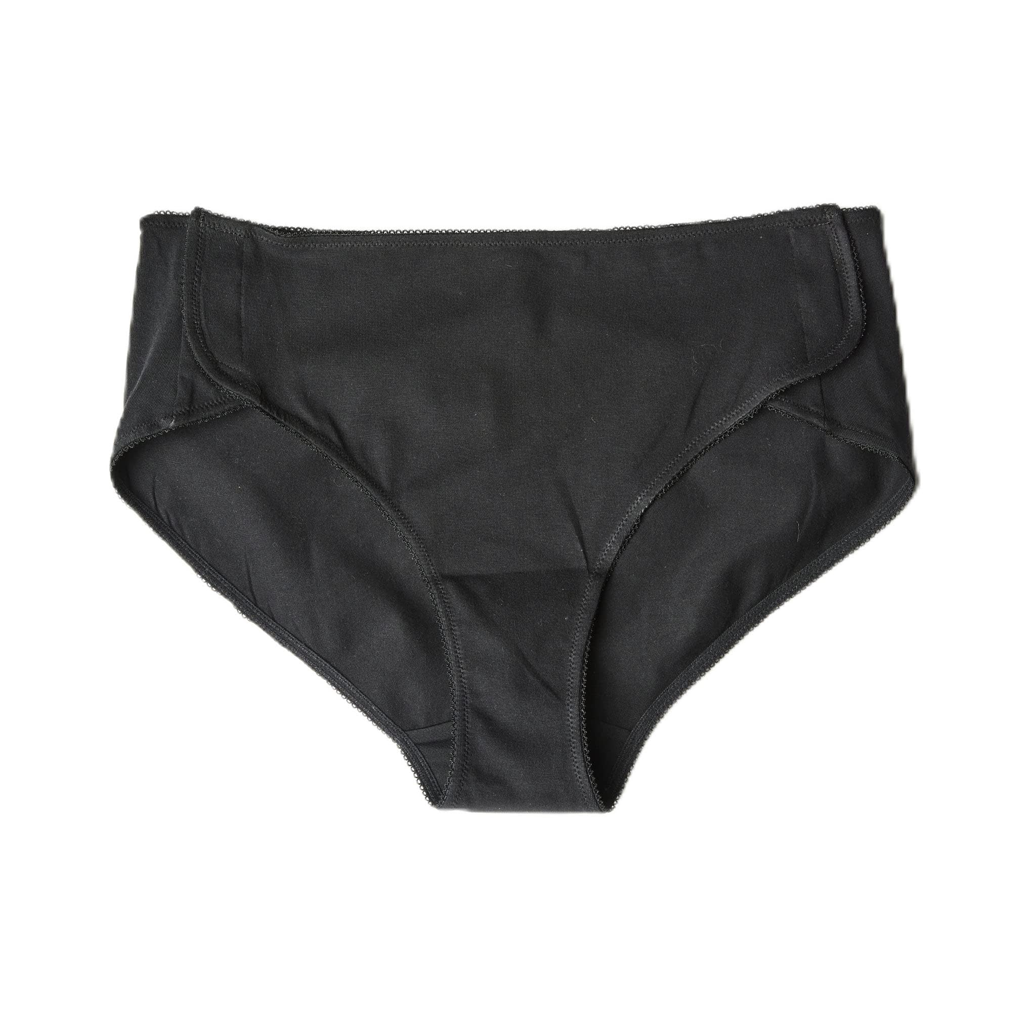 Undercare Women's Black Adaptive Underwear: Brief Panty With Easy Velcro Closure, Single, 1X