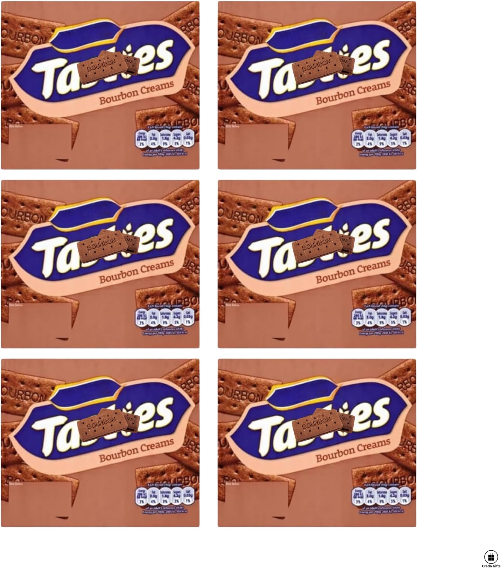 Tasties Biscuit Bundle with Tasties Chocolate Biscuit Bourbon Creams 300g (6 Pack)