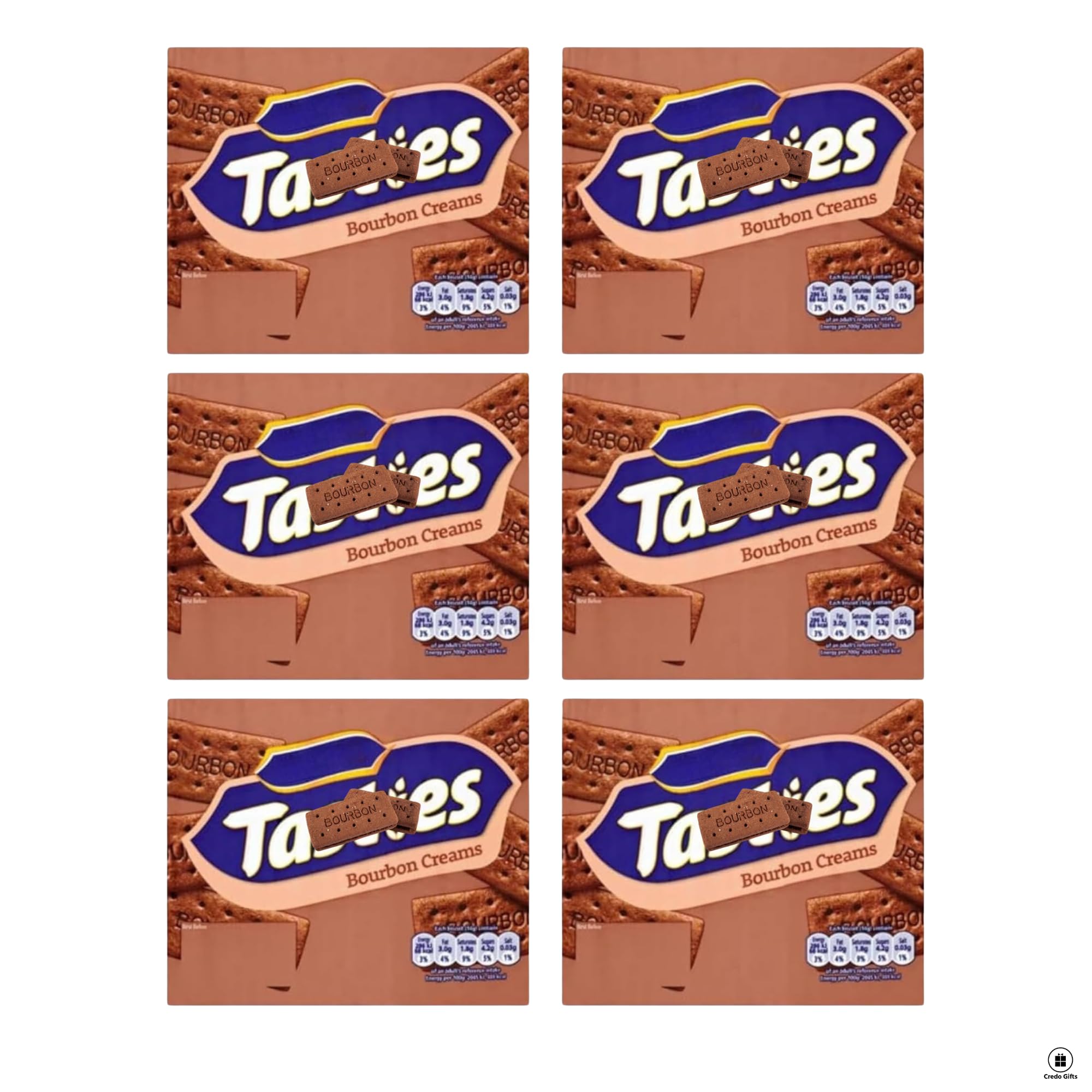 Tasties Biscuit Bundle with Tasties Chocolate Biscuit Bourbon Creams 300g (6 Pack)