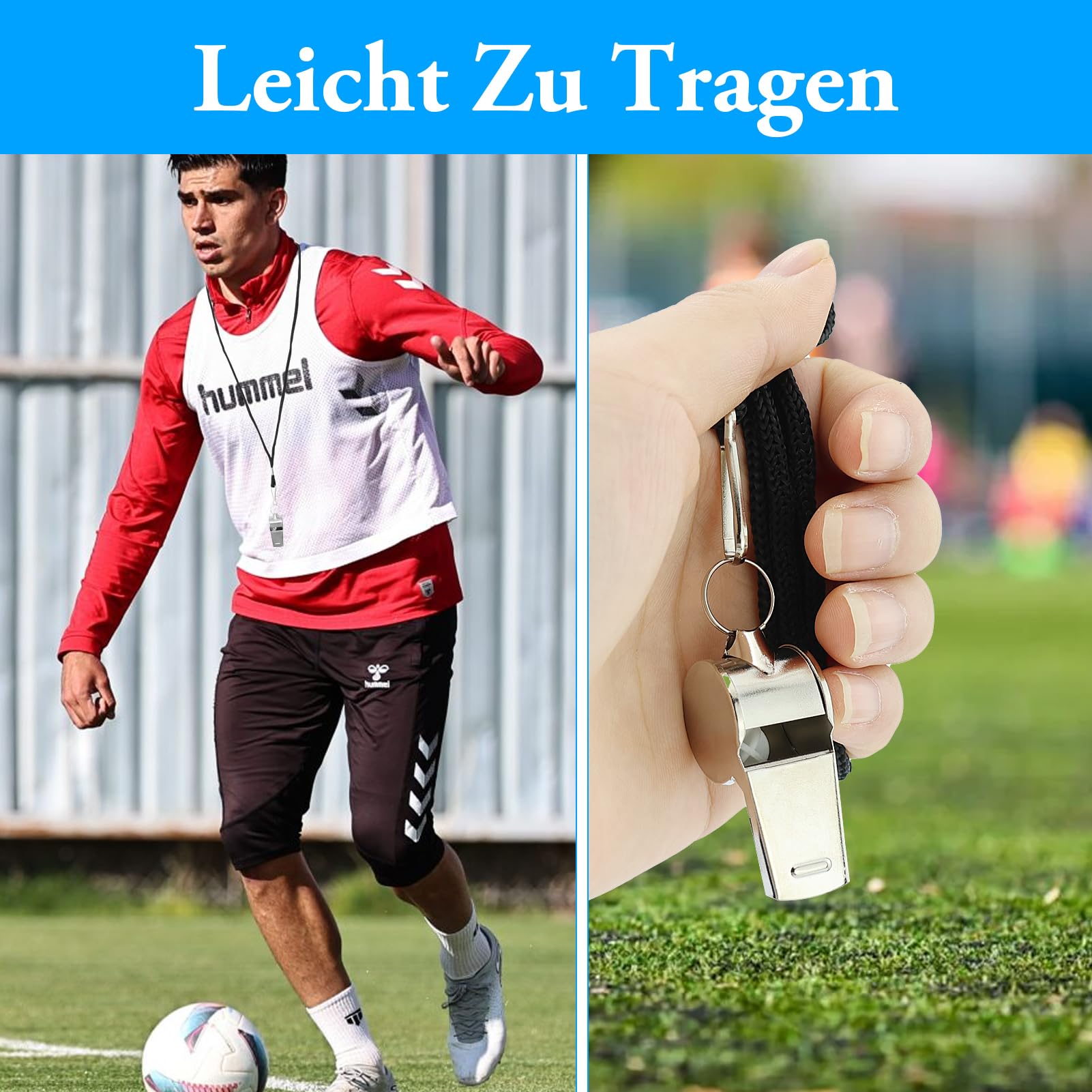 Scheidsrechterfluitje 2 Stuks – Roestvrijstalen Metalen Fluit Met Koord – Luid & Helder Geluid – Voor Voetbal, Basketbal, Reddingsbrigade En Outdoor Survival