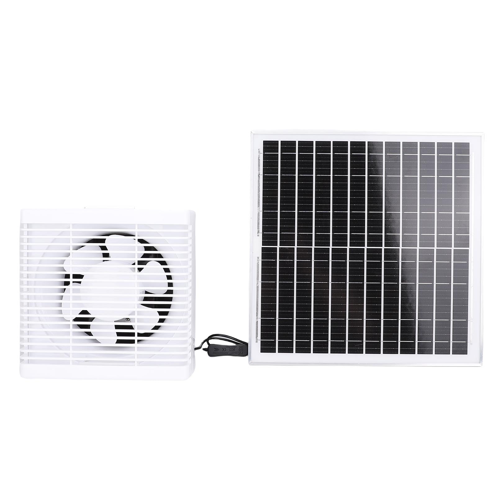 Focket Extractor de Energía Solar, Panel Solar de 20 W IP67, Protector de Malla Metálica Impermeable, Ventilador de Panel para Gallinero con de 20 W para Gallineros, ático, Invernaderos, Cobertizos