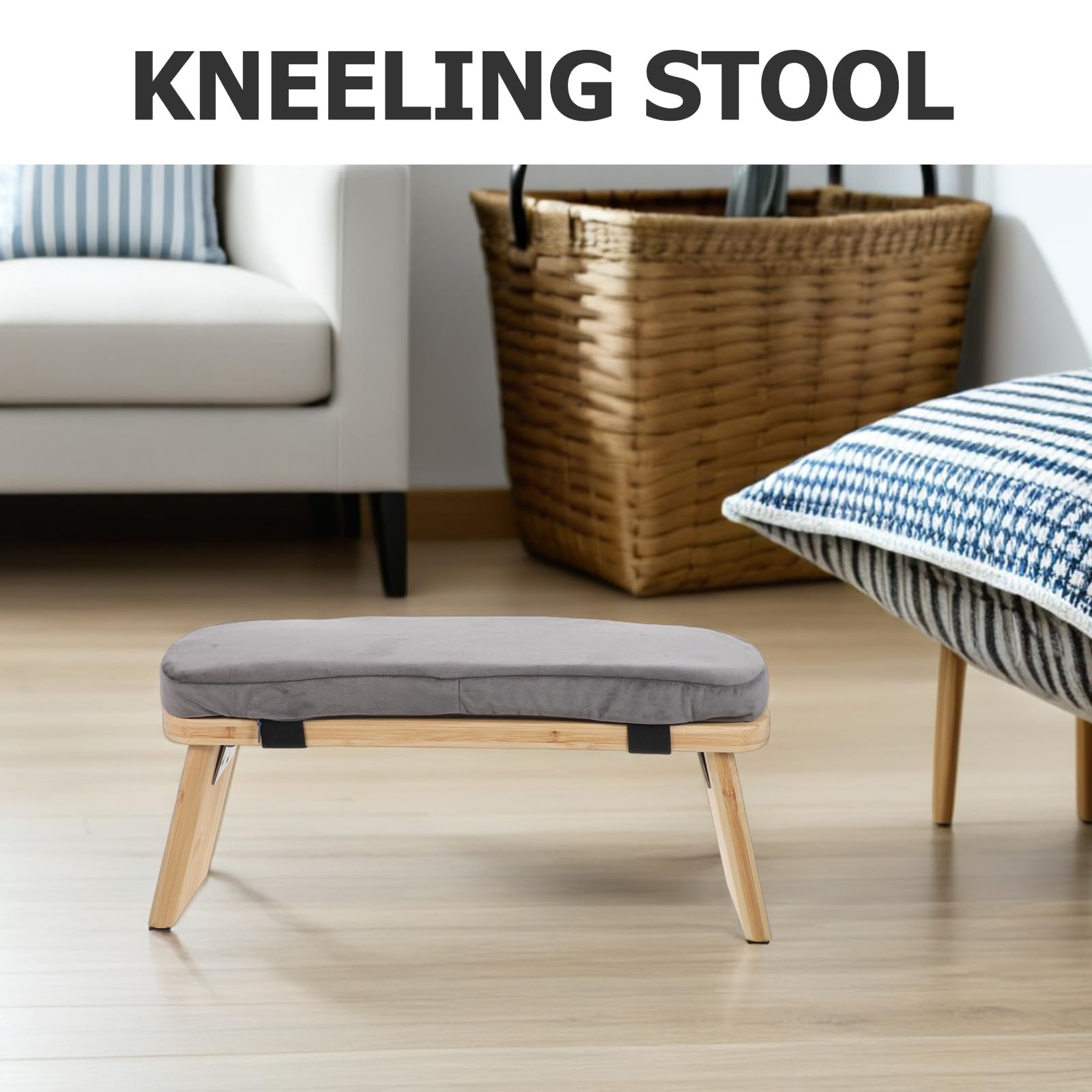 Gatuida Banco de meditación: Taburete de Madera para arrodillarse - Silla de meditación Plegable - Banco de oración Seiza con cojín para Estudio en casa