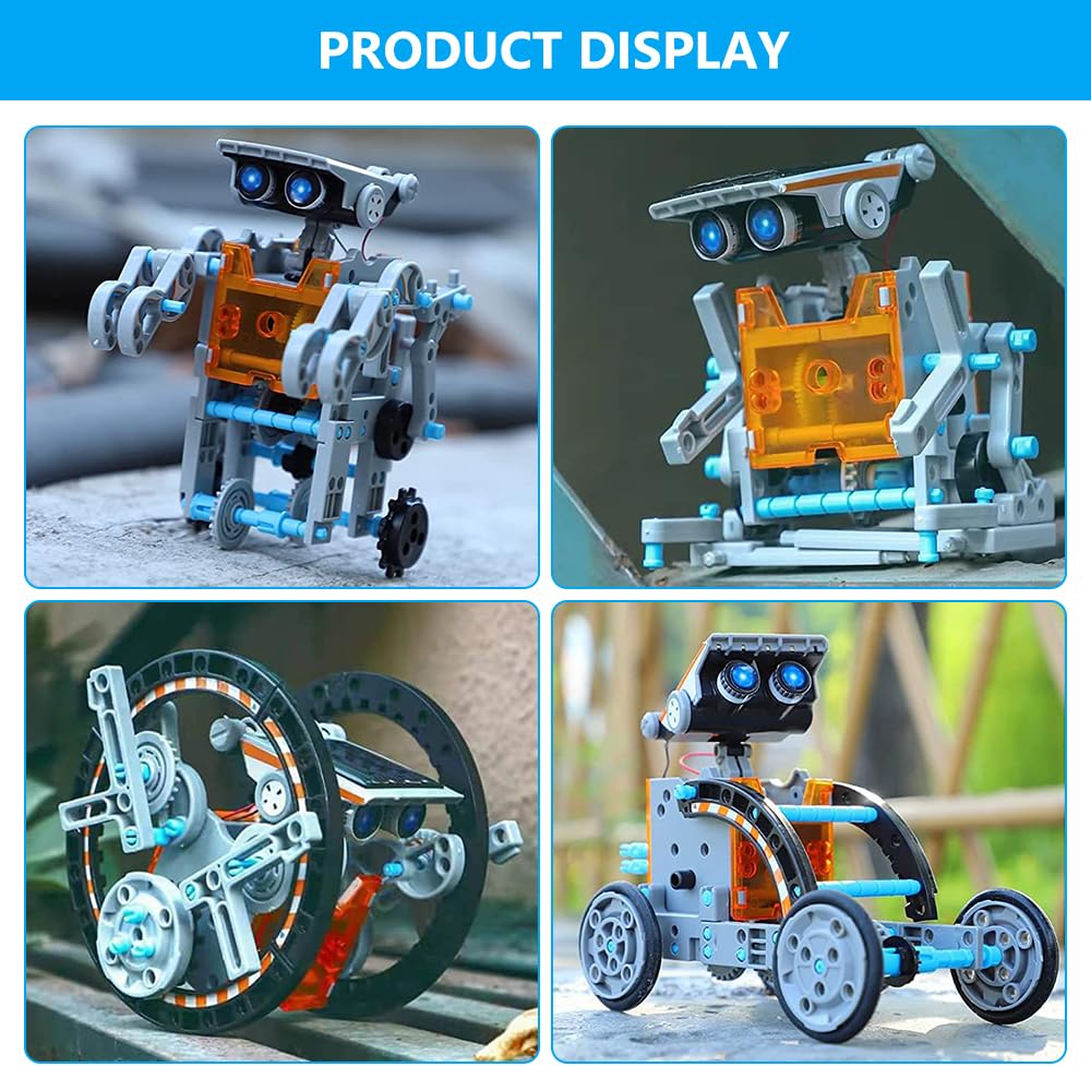 Robot Solar, 13 en 1 Robot Juguete Niño Maqueta Coche Juegos de Construcción Robótica Educativa al Aire Libre Experiencias Científicas Regalo para Niño Niña 10 11 12 13 14 Años