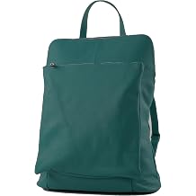 modamoda de T141 Damen Leder Rucksack Damentasche Schultertasche handmade in Italy FarbePetrol