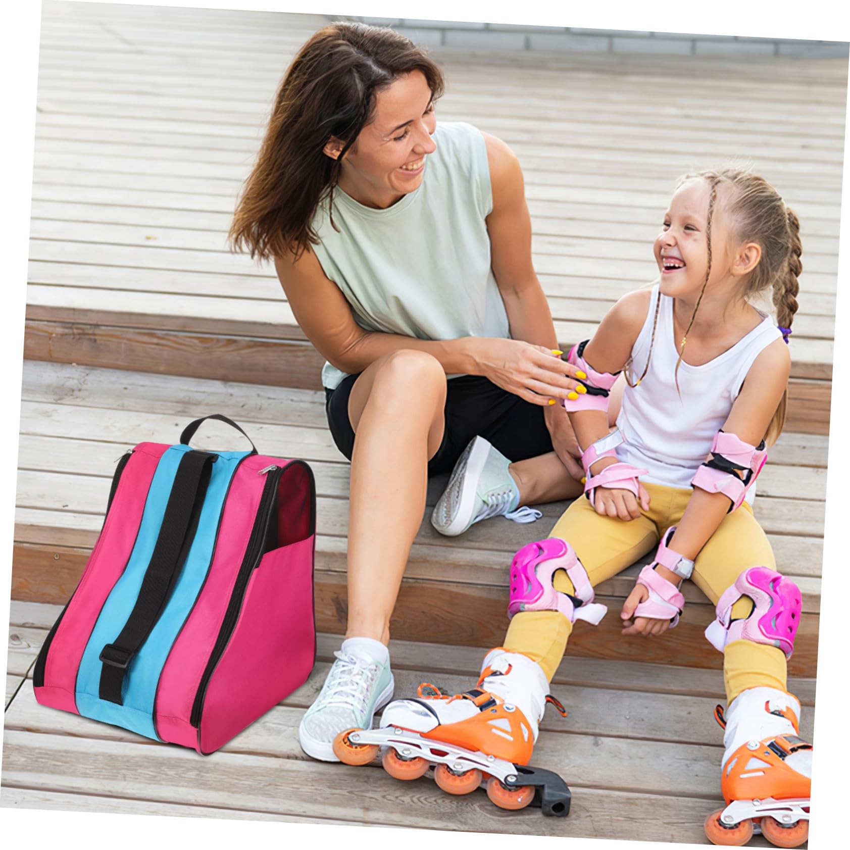 Abaodam Rollschuhtasche Für Junge Mädchen Dreieckige Schlittschuhtasche Zum Tragen Von Rollschuhen Und Schutzausrüstung Für Sicheren Transport