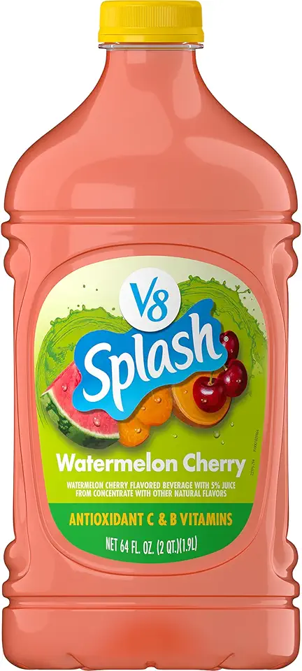 V8 Splash Watermelon Cherry Flavored Juice Beverage, 64 fl oz Bottle
