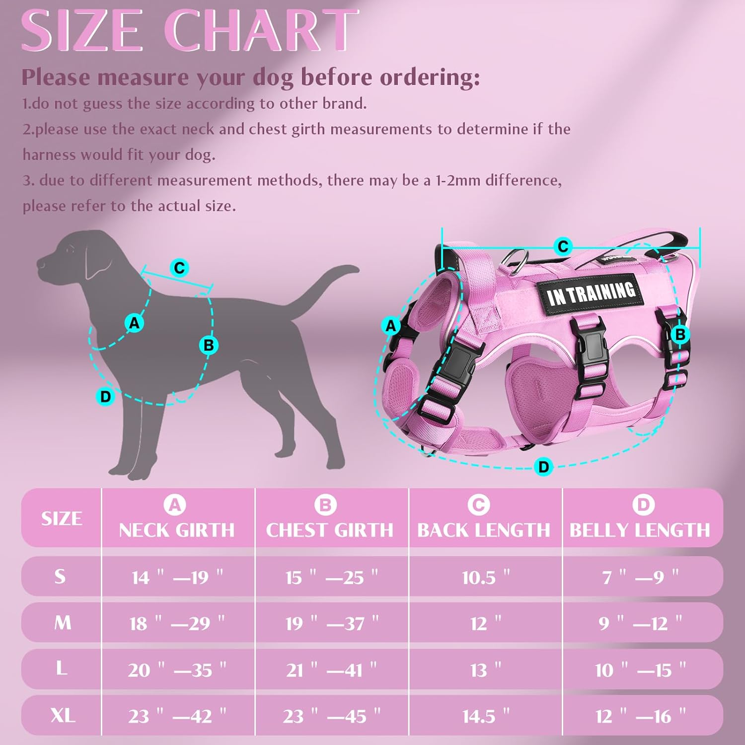 WINSEE Escape Proof Dog Harness, Service Working Molle Harness with Double Handle, Tactical Pet Vest with 4 Patches for Small Medium Large Dogs Walking Hiking Hunting