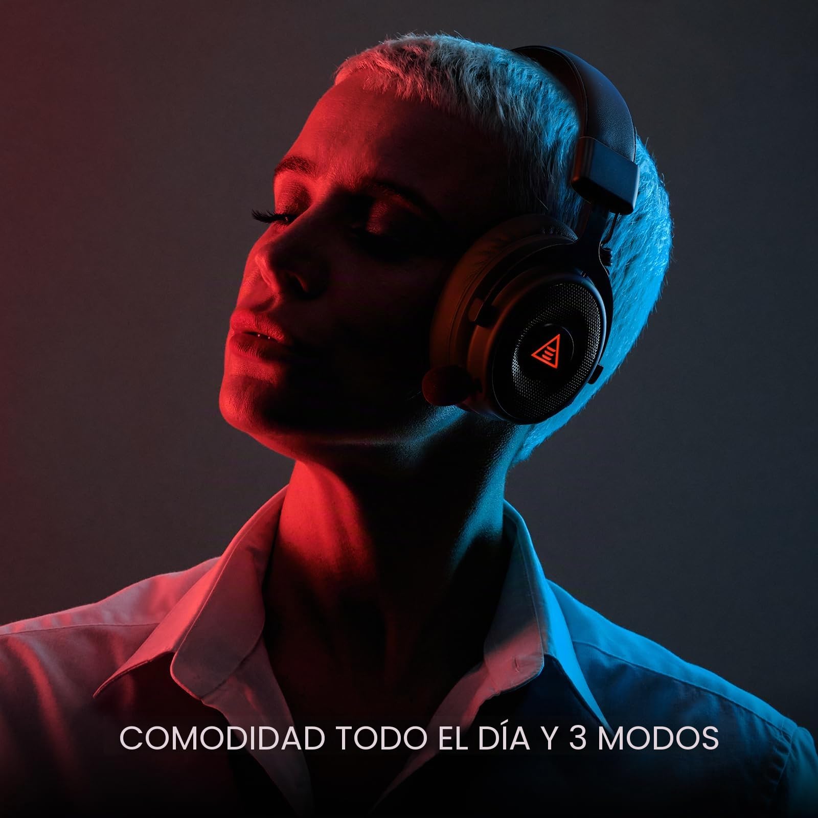 EKSA E900BT Auriculares Gaming Inalámbricos BT de 2,4 GHz, Interfaz Type-C y USB, 50 Horas de Duración de la Batería, Auriculares con Micrófono con Cancelación de Ruido para PC/PS4/PS5/Mac