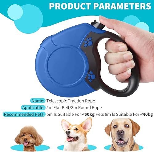 Miniatura 2 de Correa retráctil para perro de PETCUTE, correa extensible para entrenar al perro, correa práctica para perros pequeños, medianos y grandes, Azul