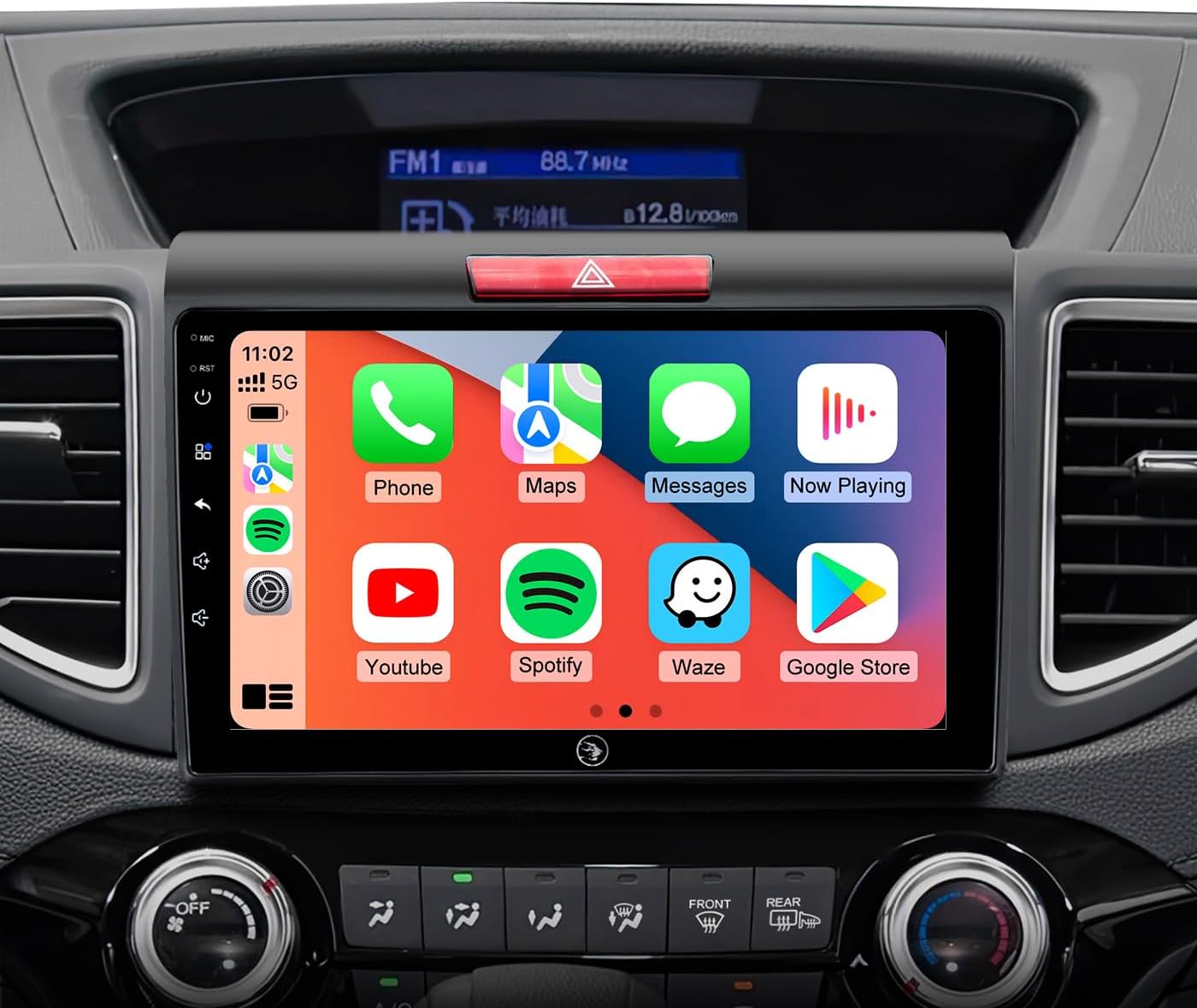 9 Inch Car Radio Stereo for Honda CRV 2012-2016 Wireless CarPlay Android Auto 5G WiFi GPS Navigation Touch Screen Bluetooth FM RDS HD Backup Camera