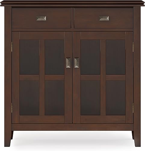 Miniatura 5 de SIMPLIHOME Artisan SOLID WOOD 36 Inch Wide Contemporary Entryway Storage Cabinet in Russet Brown, For the Living Room, Entryway and Family Room