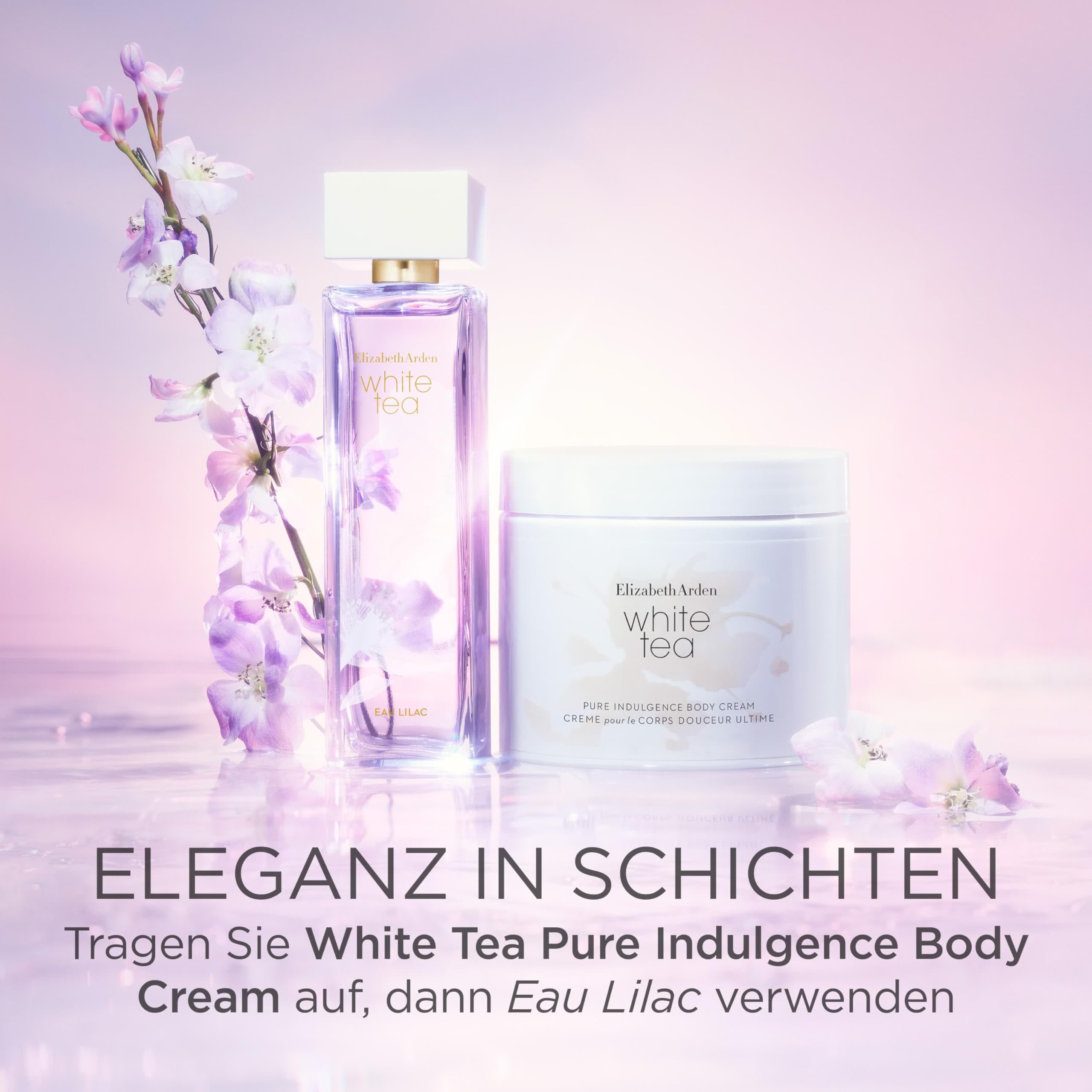 Elizabeth Arden – White Tea Eau Lilac, Eau de Toilette, Blumige und Moschusartige Duftnote mit Mandarine, Weißem Tee, Violettem Flieder und Moschus, Damenparfum, 100 ml
